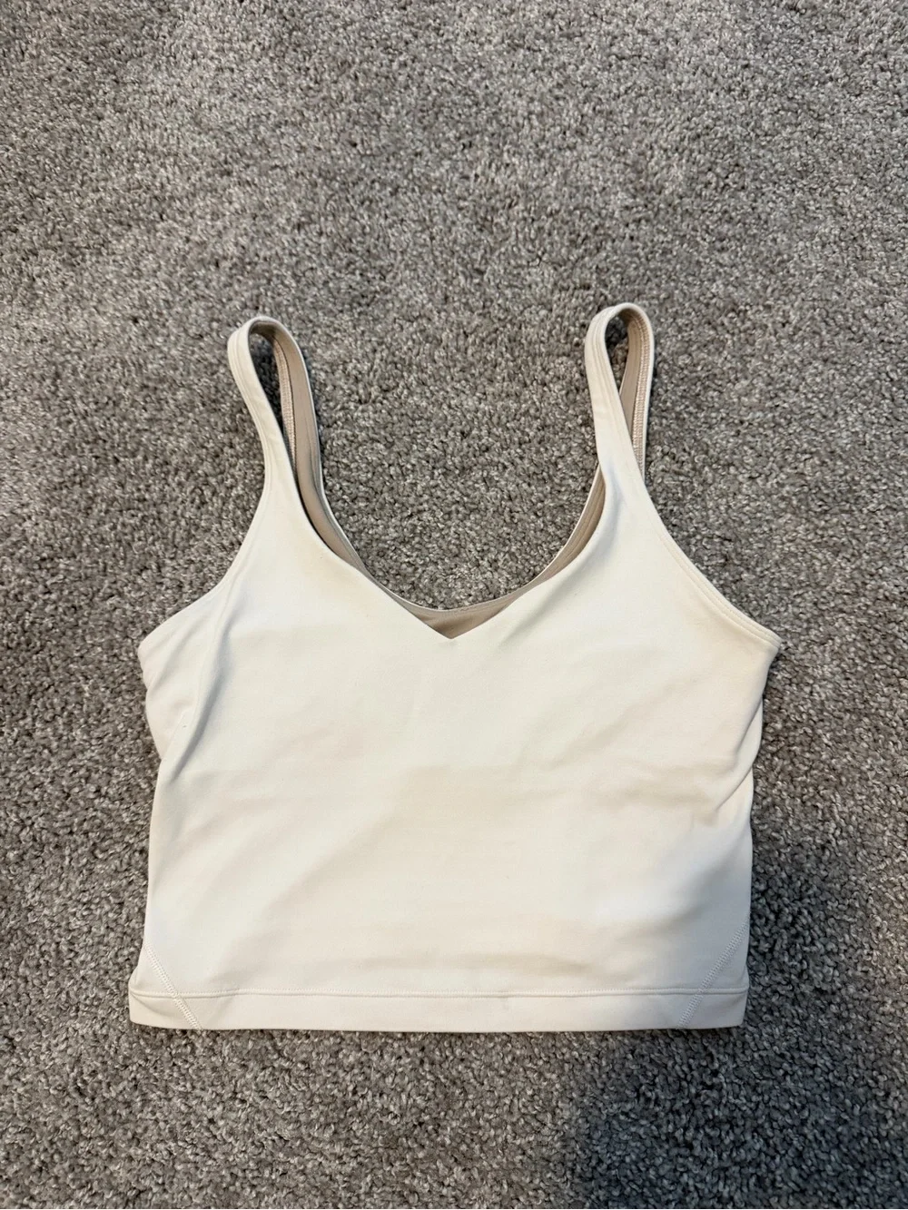 Women’s lululemon align top white with tan interior - no padding - size 6